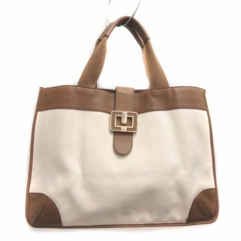 中古 アニヤハインドマーチ Anya Hindmarch トートバッグ キャンバス レザー アイボリー 茶 ブラウン Tk D レディース ベクトル 古着 081 ブランド古着販売のベクトル 通販 Yahoo ショッピング