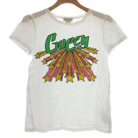 訳ありセール格安 グッチ Gucci キッズ Tシャツ カットソー 半袖 プリント ロゴ クルーネック 14 白 ホワイト Tu キッズ ベクトル 古着 全国組立設置無料 Www Perfectressusorder Com