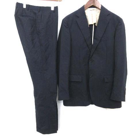 中古 ポールスチュアート Paul Stuart 50r Xl スーツ セットアップ ジャケット テーラード サイドベンツ 2b パンツ スラックス 紺 メンズ 上品な