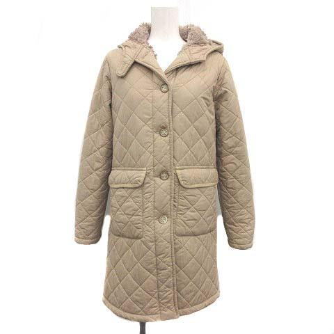 55 以上節約 マッキントッシュ Mackintosh キルティングコート フード付き 裏地ボア 中綿 アウター 英国製 36 S ベージュ Ym D レディース ベクトル 古着 日本全国送料無料 Terrarioskarungen Cl