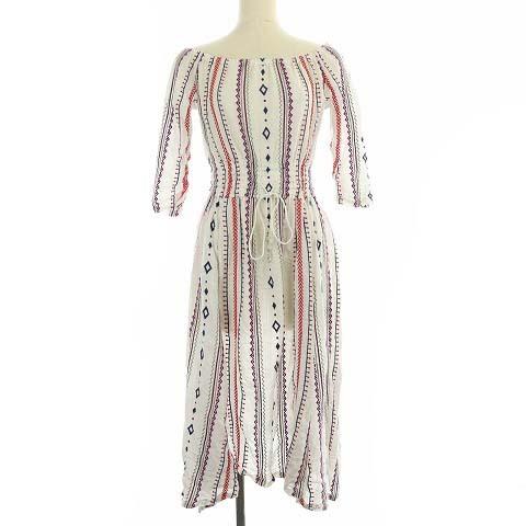 中古 ヴェルニカ Velnica ワンピース ロング 七分袖 刺繍 白 ホワイト 赤 レッド Nm レディース ベクトル 古着 081 ブランド古着販売のベクトル 通販 Yahoo ショッピング