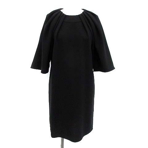 中古 バレンシアガ Balenciaga ワンピース 半袖 ひざ丈 タック 36 S 黒 ブラック Kh レディース ベクトル 古着 081 ブランド古着販売のベクトル 通販 Yahoo ショッピング