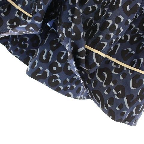 中古 ルイヴィトン LOUIS VUITTON スカート ミニ フレア シルク ヒョウ