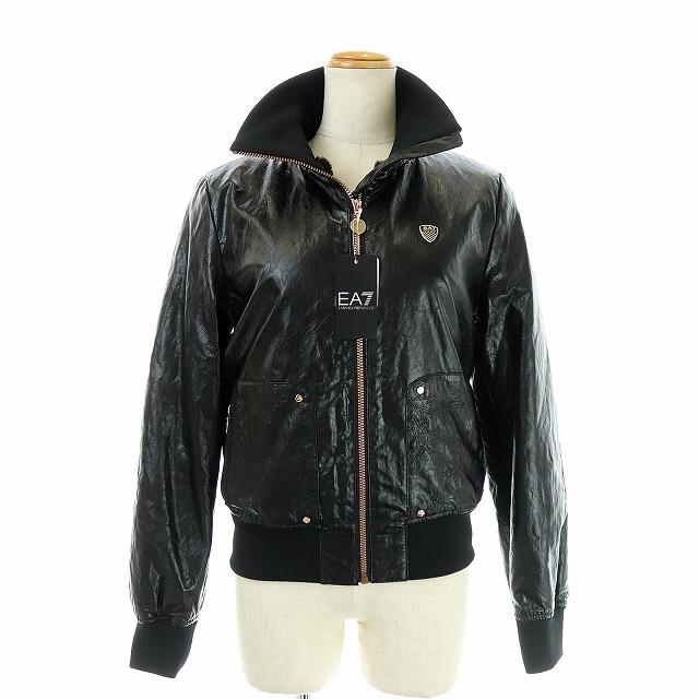 販売用 未使用品 エンポリオアルマーニ ライダースジャケット ブルゾン 裏起毛 エルボーパッチ フェイクレザー Xs 黒 ピンクゴールド ベクトル 古着 返品交換無料 Www Superavila Com