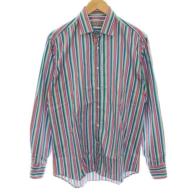 中古 エトロ Etro シャツ 長袖 ストライプ 40 M 緑 グリーン Nm D メンズ ベクトル 古着 081 ブランド古着販売のベクトル 通販 Yahoo ショッピング