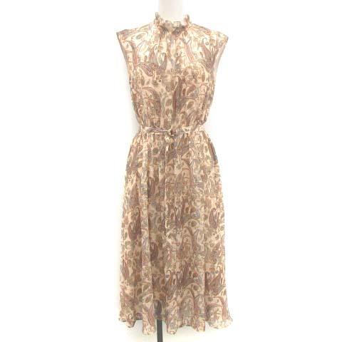 直販ショッピング アナイ 21aw ジャガードペイズリープリントワンピース ロング ハイネック ノースリーブ ペイズリー柄 36 S ベージュ レディース ベクトル 古着 アウトレット 店舗 大阪 Ecolife Rus Ru