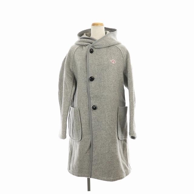 送料込 ダントン Danton 18aw ウールモッサ フーディーコート ロング丈 くるみボタン ウール 36 S グレー Si14 レディース ベクトル 古着 最安値 n Go Th