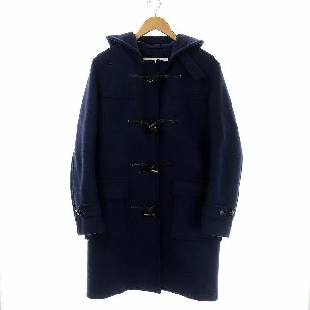 中古 マッキントッシュ Mackintosh 白タグ ダッフルコート ミドル丈 フード ウール 34 Xs 紺 ネイビー Si8 メンズ 今だけスーパーセール限定