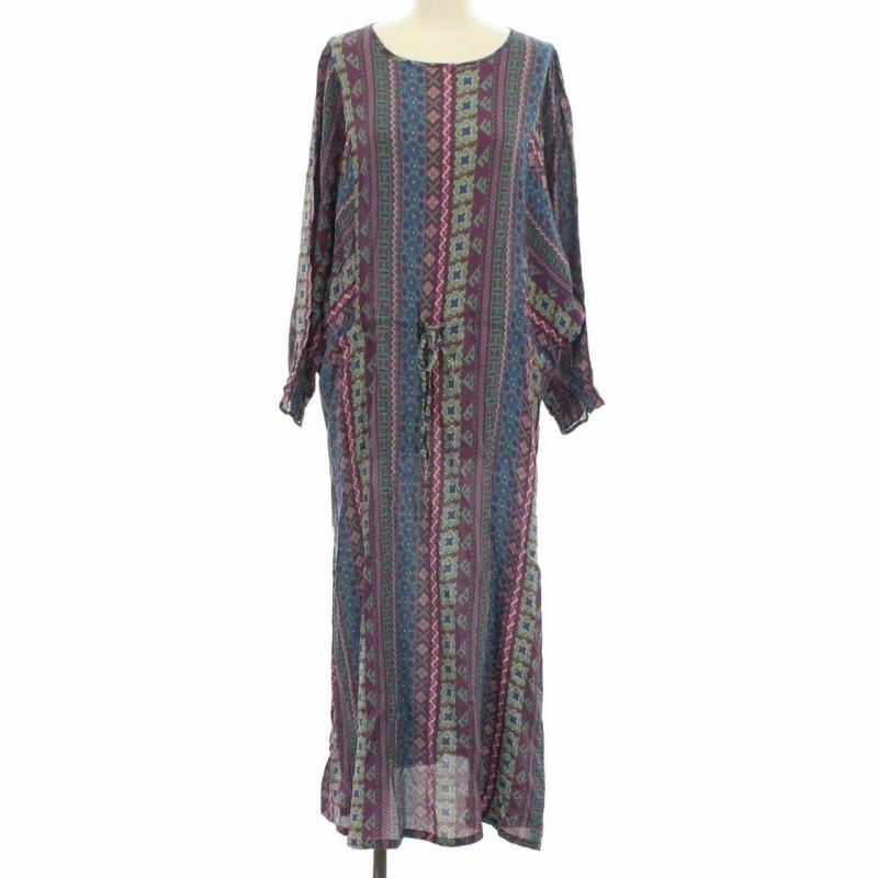 中古 ローズバッド Hlaada For Rose Bud ワンピース ロング マキシ丈 ドルマンスリーブ 総柄 長袖 シフォン F 紫 青 レディース ベクトル 古着 081 ブランド古着販売のベクトル 通販 Yahoo ショッピング