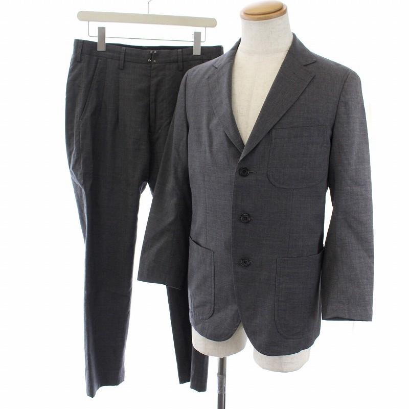 中古 サージュデクレ Sage De Cret スーツ セットアップ 上下 テーラードジャケット シングル 背抜き パンツ スラックス S グレー メンズ 公式の店舗