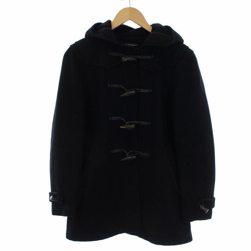 中古 グローバーオールコレクション ダッフルコート ショート ウール ナイロン イングランド製 S 黒 ブラック Bm メンズ ベクトル 古着 超美品