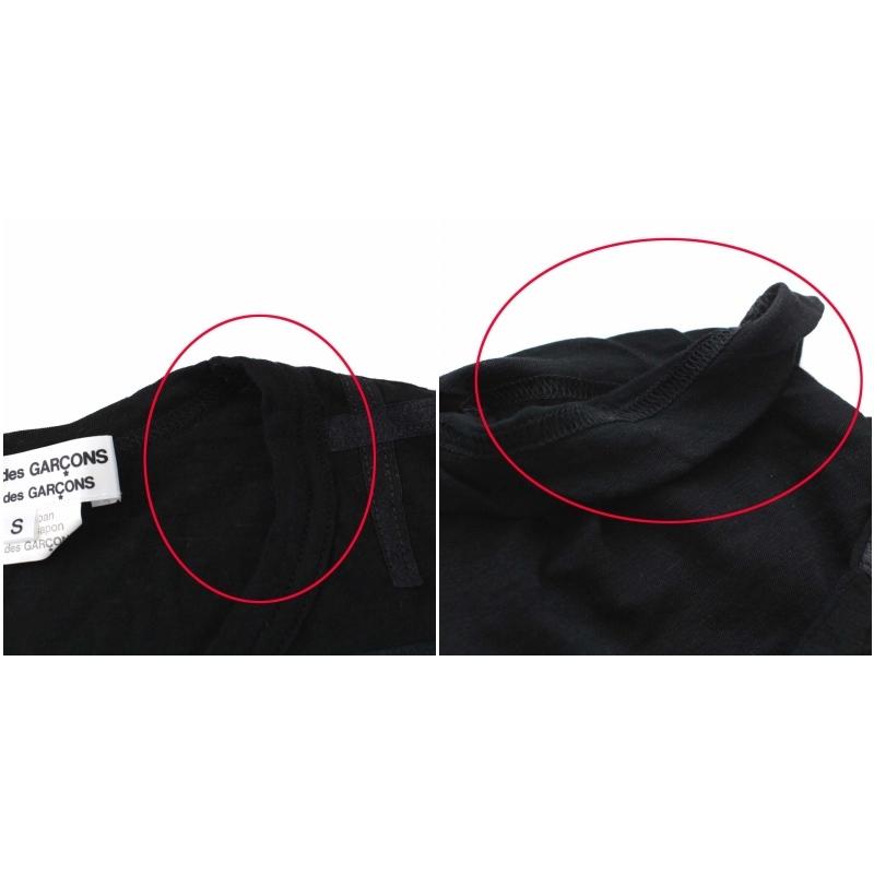コムデギャルソンコムデギャルソン コムコム Ad15 テープライン Tシャツ カットソー 半袖 S 黒 ブラック Rq T015 レディース 081 ブランド古着販売のベクトル 通販 Yahoo ショッピング
