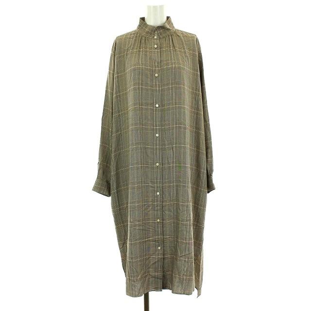 中古 マッキントッシュフィロソフィー Mackintosh Philosophy シャツ ワンピース ロング 長袖 スタンドカラー チェック M 茶色 ブラウン Ty ベクトル 古着 081 ブランド古着販売のベクトル 通販 Yahoo ショッピング