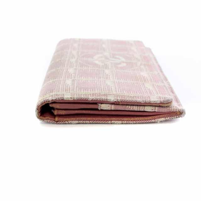 中古 シャネル CHANEL ニュートラベルライン 二つ折り長財布 小銭入れ