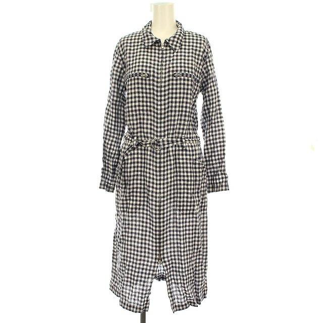 アニエスベー Agnes B ss ワンピース ギンガムチェック 麻 リネン ロング 長袖 38 M ネイビー 紺 G レディース 081 ブランド古着販売のベクトル 通販 Yahoo ショッピング