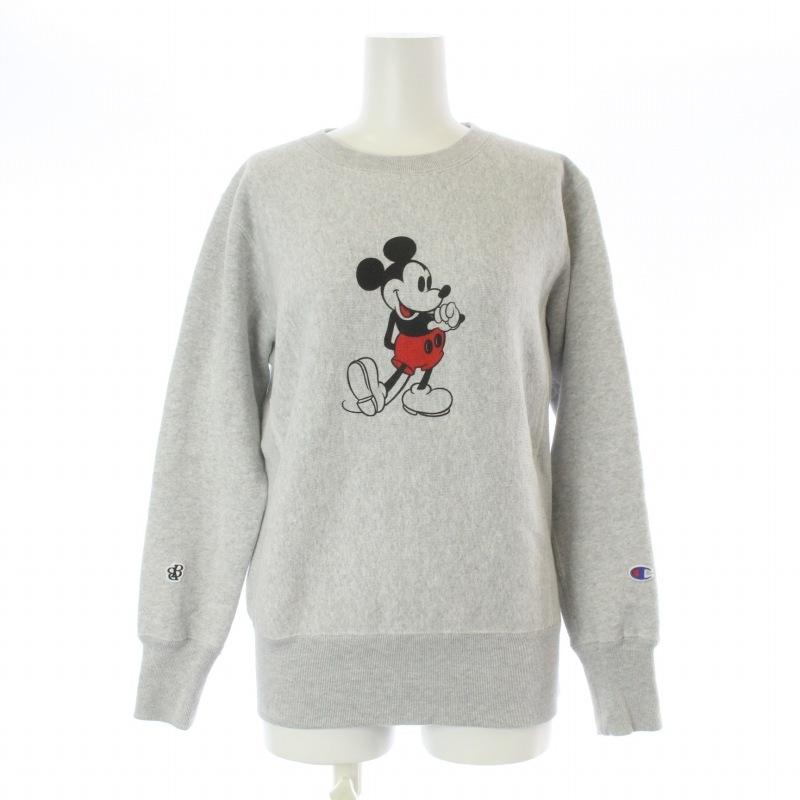 レディースファッション スマートスクラブス チャンピオン ディズニー リバースウィーブ ミッキーマウス プリント スウェット トレーナー 長袖 プルオーバー S グレー レディース ベクトル 古着 Ameyzapinq Www Tritop Com Br