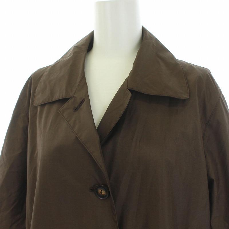 極美品 HERNO ベルテッド ステンカラー ショートコート 44 ブラウン-