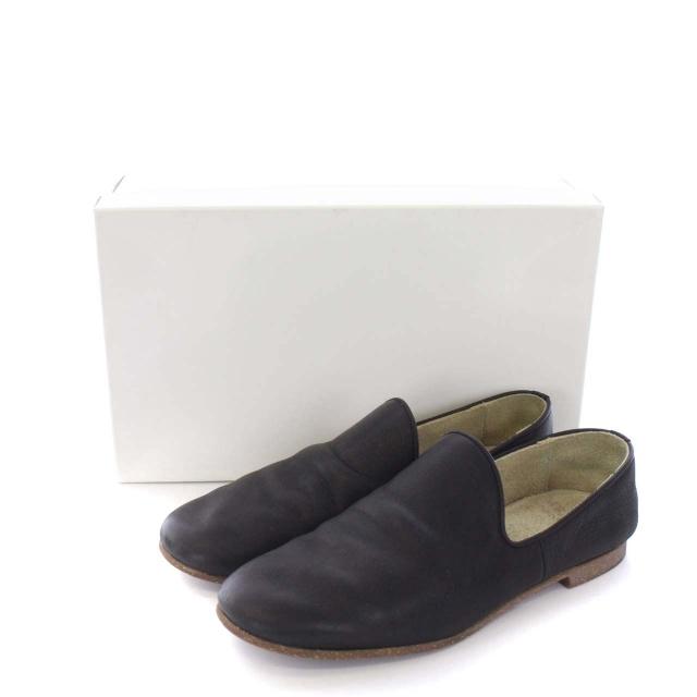 ヴィンテージ復刻 MR.OLIVE レザースリッポン 黒 - スリッポン/モカシン