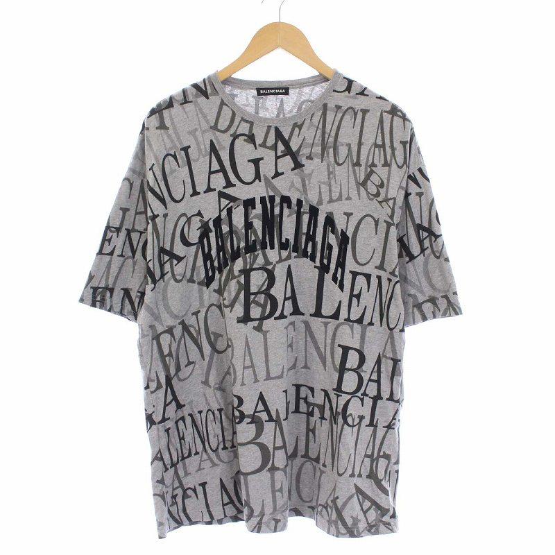 品質満点 バレンシアガ balenciaga 総ロゴ グレー tシャツ 品質満点 バレンシアガ balenciaga 総ロゴ グレー tシャツ