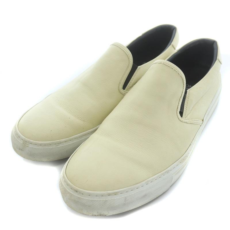 モンクレール MONCLER スリッポン スニーカー レザー 41 25.5cm 白