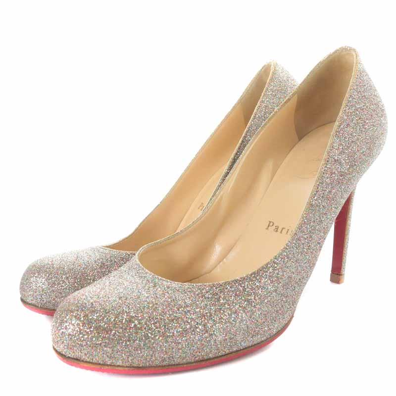 メール便可 2セットまで Christian Louboutin パンプス ゴールド