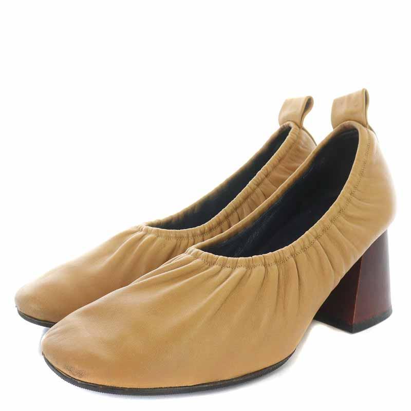 セリーヌ CELINE パンプス レザー ウッドヒール チャンキーヒール