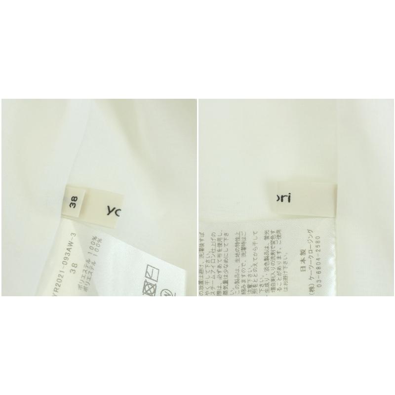 ヨリ yori 20年製 リボンバルーンブラウス シャツ 長袖 38 M 白