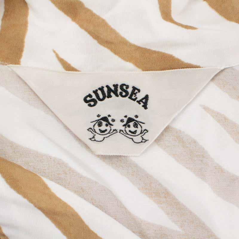 サンシー SUNSEA 18SS Zebra GIGOLO Shirt シャツ 長袖 ゼブラ柄 2 M 白 ホワイト ベージュ 18S24