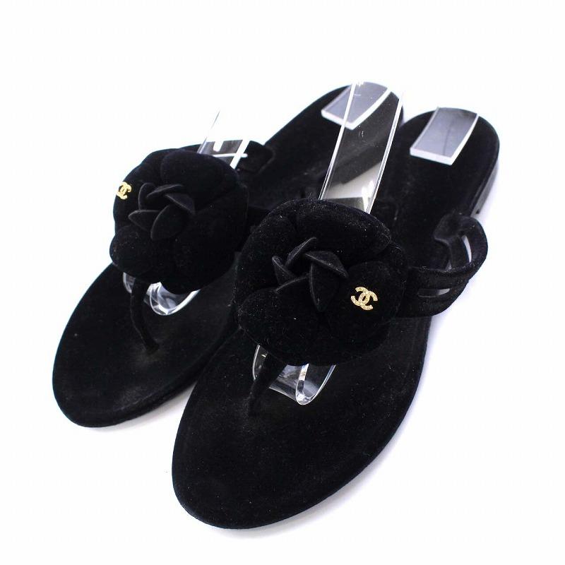 深緑(ふかみどり) シャネル トング サンダル フラット 37 - 通販