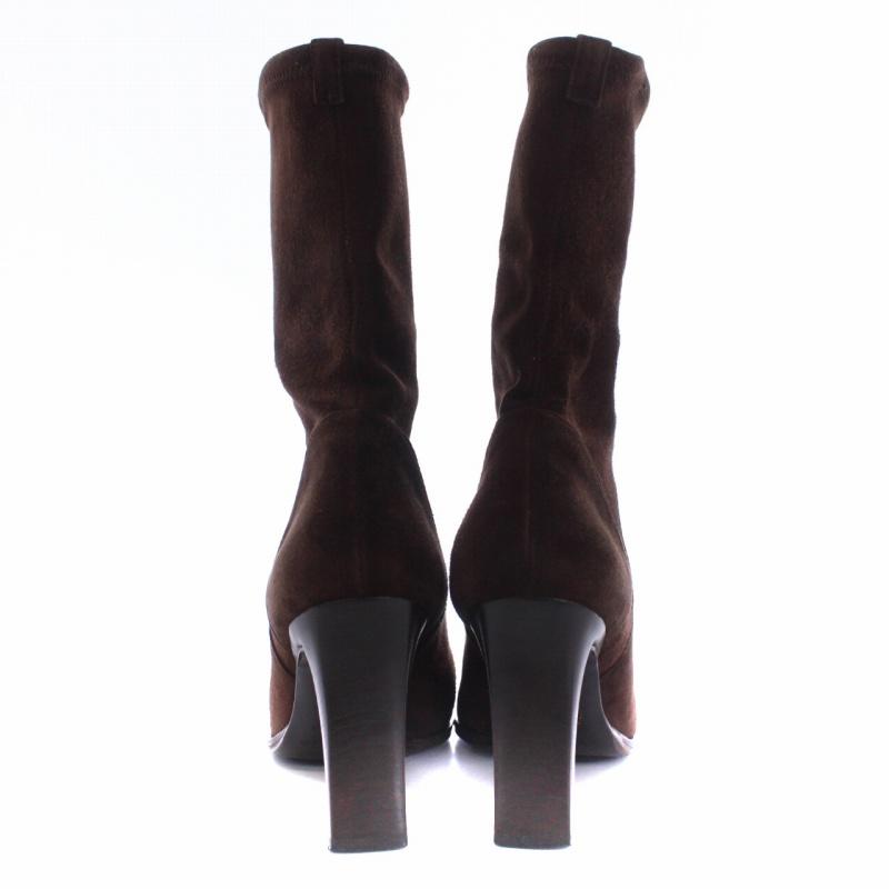 セルジオロッシ Sergio rossi ショートブーツ ハイヒール スエード 36