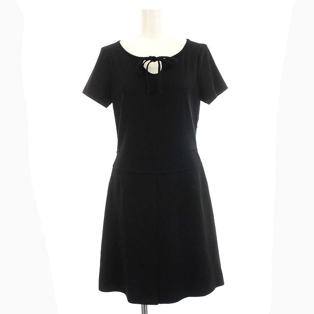 ミスクロエ miss chloe ワンピース 半袖 ひざ丈 40 M 黒 ブラック /☆G