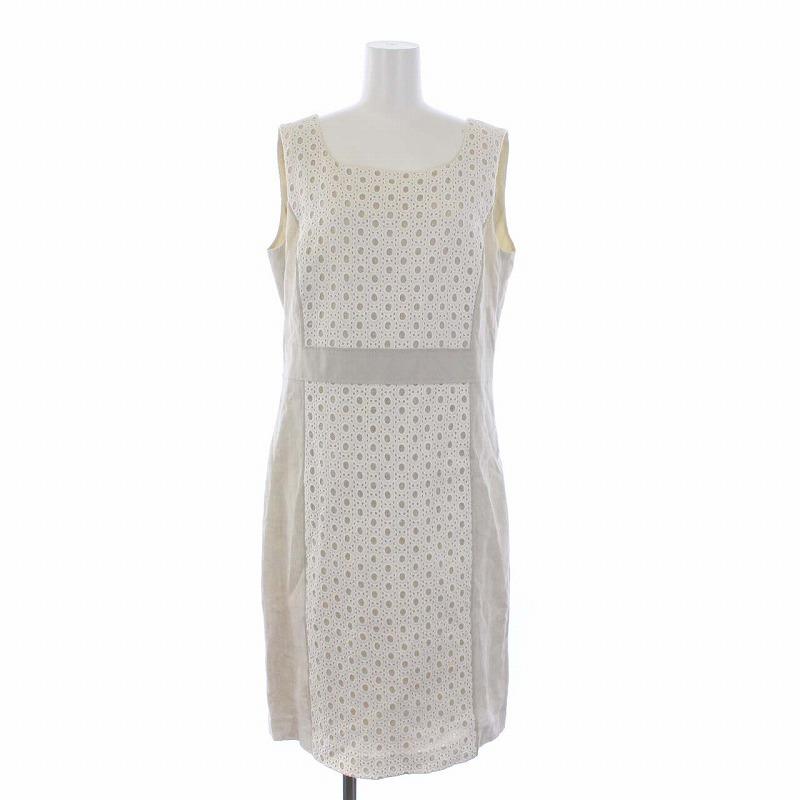 ランバン LANVIN COLLECTION ノースリーブロングワンピース レース切替