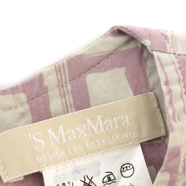 Sマックスマーラ 'S Max Mara ワンピース ひざ丈 ノースリーブ 総柄 42 
