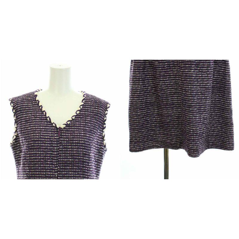 ルネ Rene マリアケント ツイードワンピース ひざ丈 Vネック