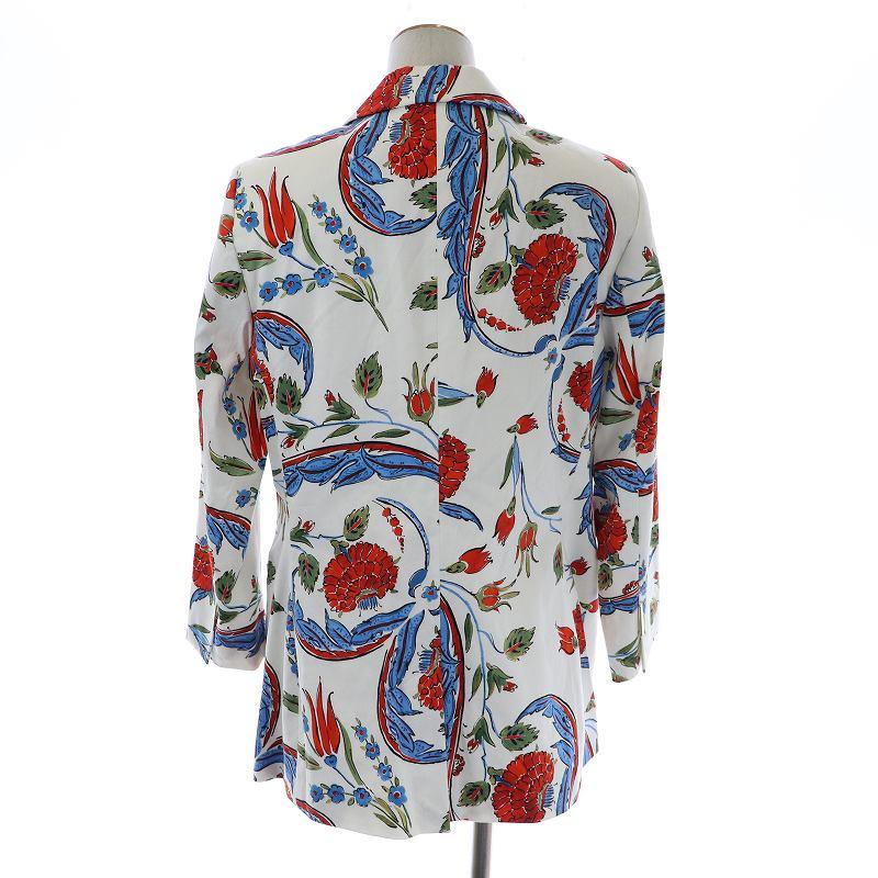 エスカーダ ESCADA テーラードジャケット シングル 花柄 コットン 42