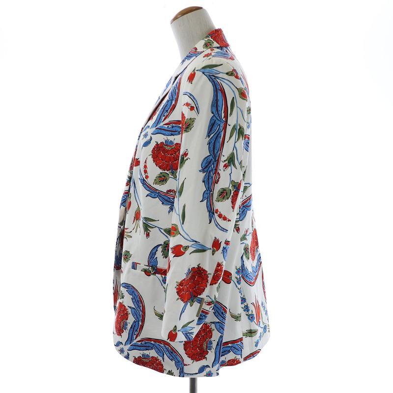 エスカーダ ESCADA テーラードジャケット シングル 花柄 コットン 42