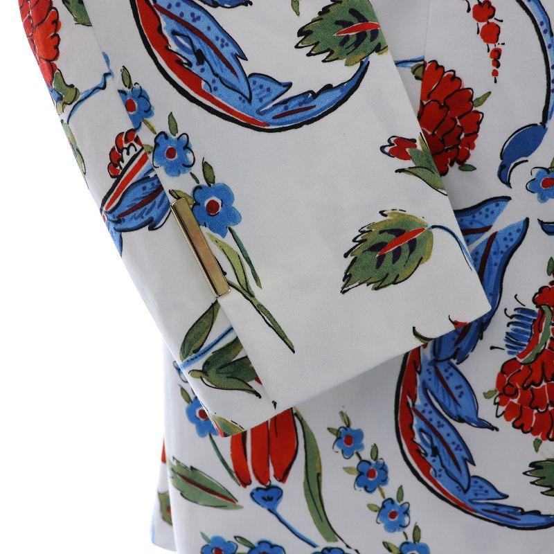 エスカーダ ESCADA テーラードジャケット シングル 花柄 コットン 42