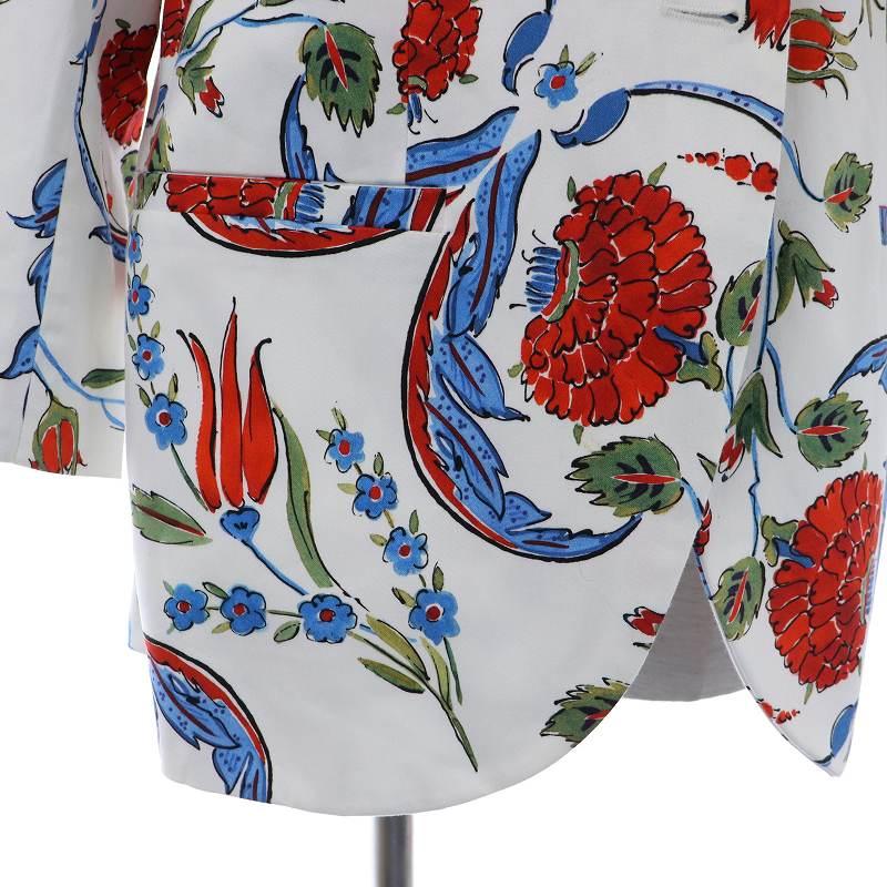 エスカーダ ESCADA テーラードジャケット シングル 花柄 コットン 42