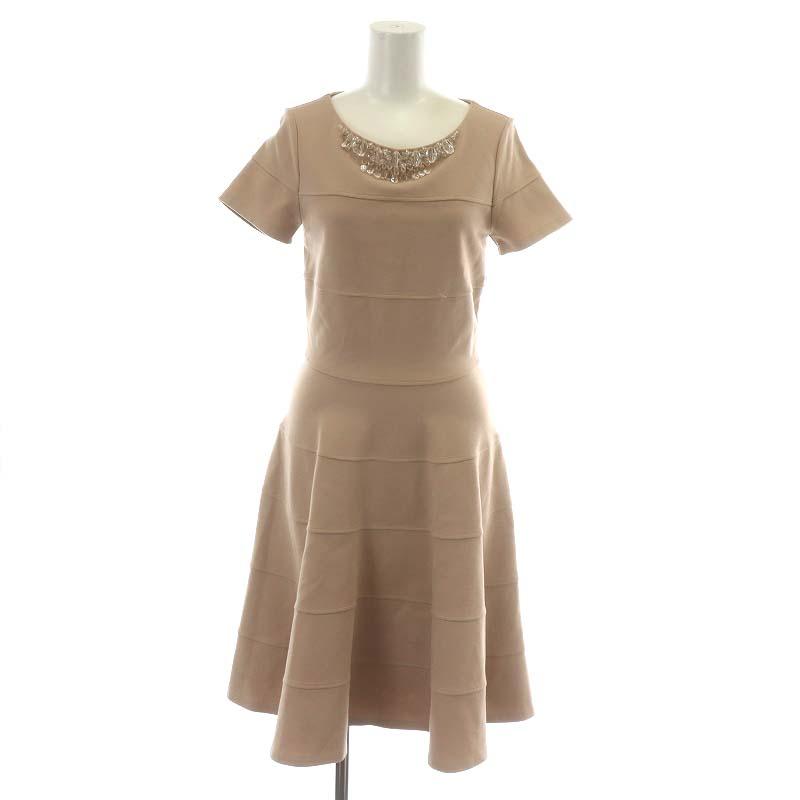 ブルーガール BLUGIRL ワンピース 半袖 ひざ丈 ビジュー 40 M ピンク