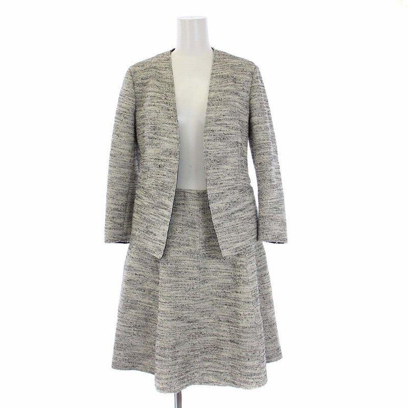 セオリー theory 17SS ツイード スーツ セットアップ 上下 ノーカラー  