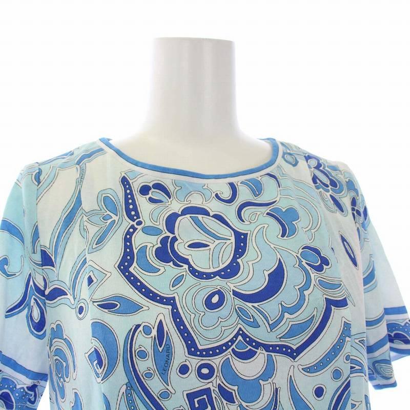 未使用品 レオナール LEONARD FASHION 21SS 花柄ワンピース 半袖 ひざ 