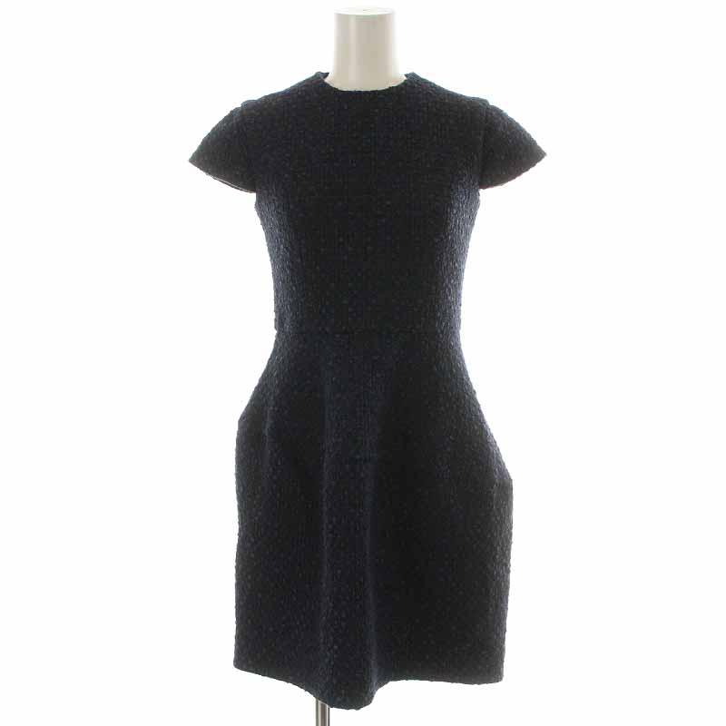 ヨーコチャン YOKO CHAN ツイードワンピース ひざ丈 コクーン  