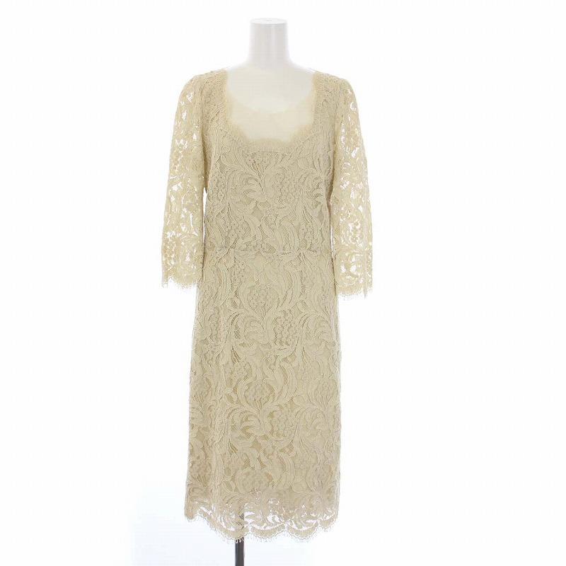 ドルチェ&ガッバーナ ドルガバ DOLCE&GABBANA レースワンピース 七分袖  