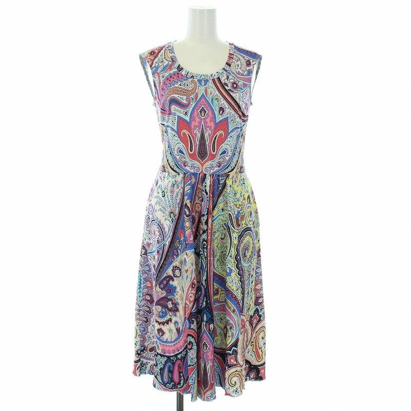 エトロブラウン、パープル、グリーン、ホワイトのペイズリープリント