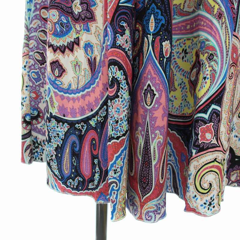 エトロ ETRO 18SS ワンピース ロング ノースリーブ ペイズリー柄 38 S 