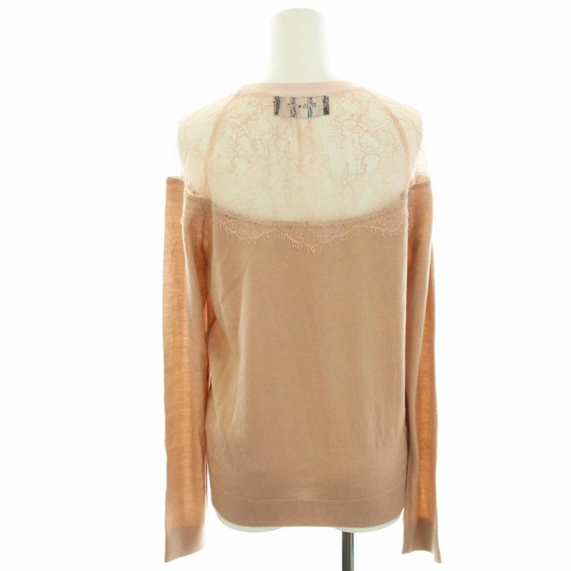 ポールカ PAULE KA ニット カットソー 長袖 レース切替 クルーネック 