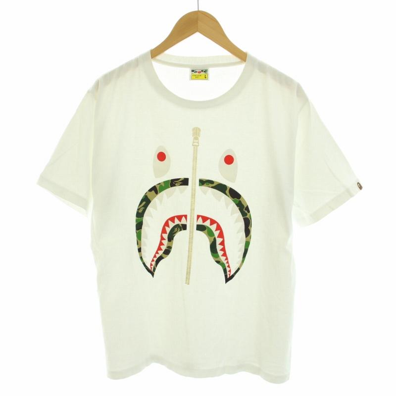 アベイシングエイプ A BATHING APE Gold Zip Shark Tee CAMO Tシャツ 