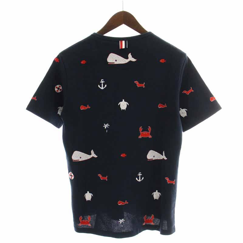 トムブラウン THOM BROWNE Tシャツ カットソー クジラ 総柄刺繍