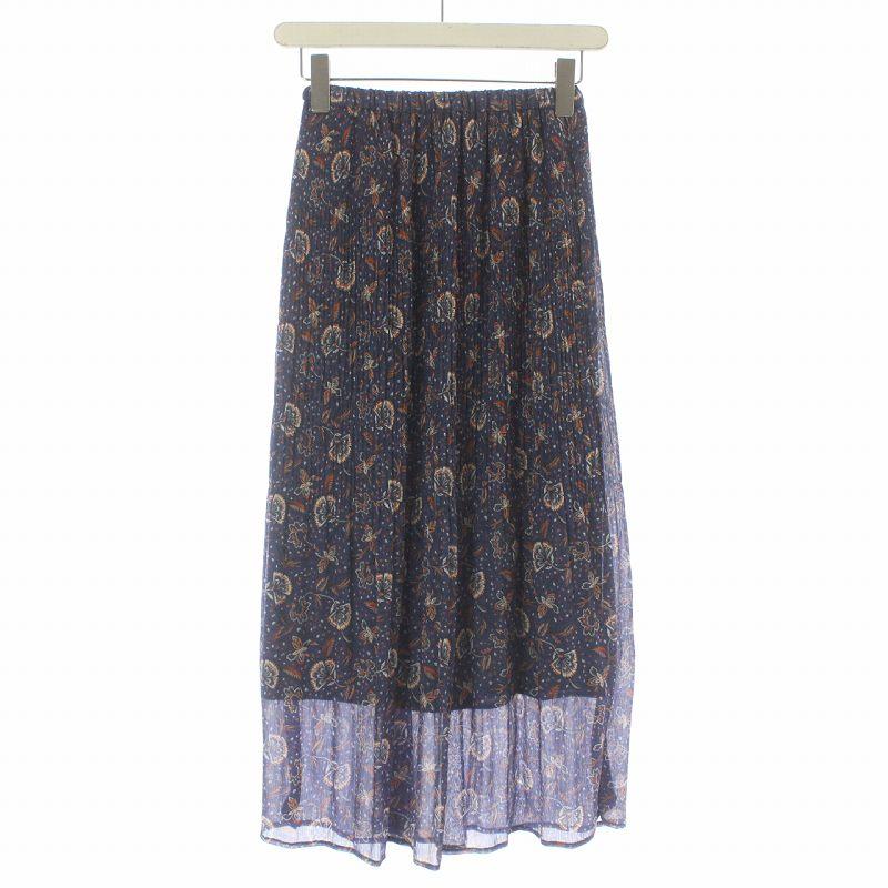 エレンディーク ELENDEEK ギャザースカート イージー マキシ ロング 花  