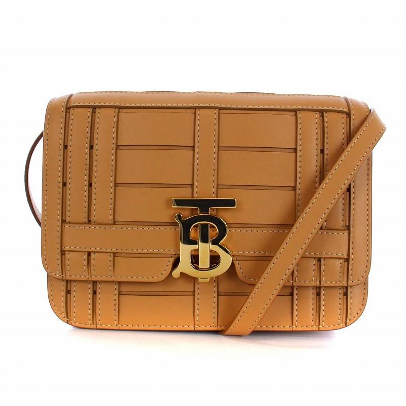 バーバリー BURBERRY TB ショルダーバッグ 編込み ゴールド金具 レザー 